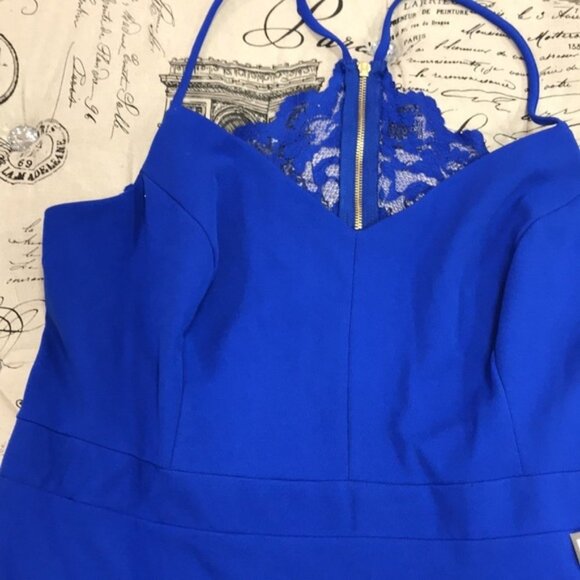 B Darlin Trendy Plus Size Lace-Back Gown - Picture 5 of 8